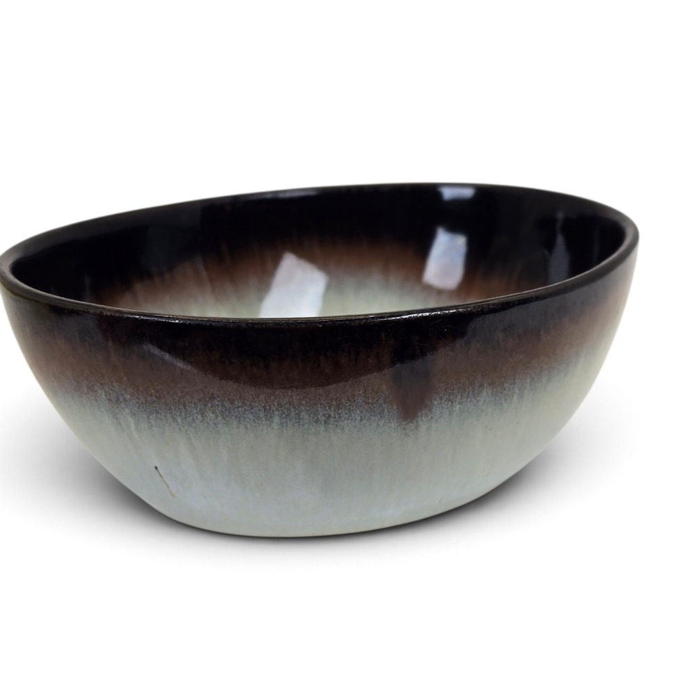 Vintage Peter Pots Pottery Bowl Seagull Blue Brown Stoneware Rhode Island 6" - Picture 2 of 11